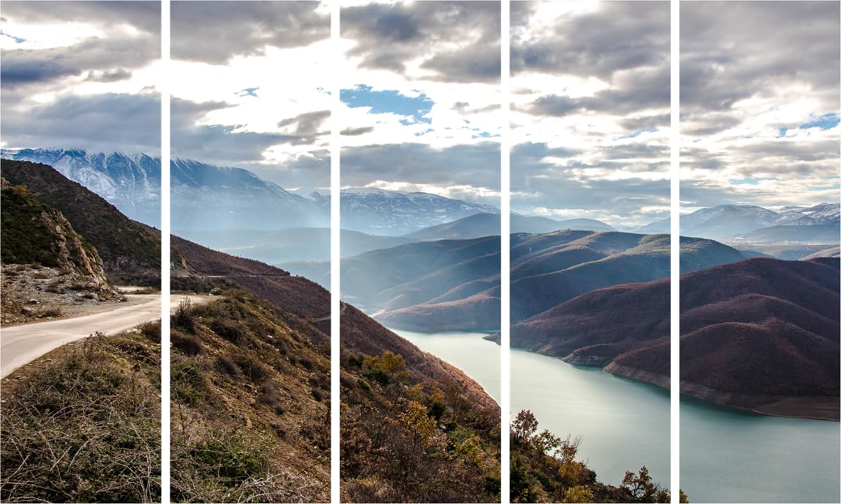 inep-b0cphysby2-get-your-nature-on_-framed-3d-multi-frame-scenery-wall-art-set-showcasing-five-panels-of-a-misty-forest-sunrise..jpg